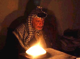 Yasser Arafat dans son QG de Ramallah