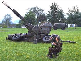 Le canon bitube de 35 mm est le seul canon de la DCA suisse