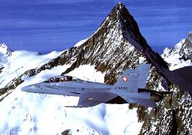 F/A-18D des Forces aériennes suisses, semblable à celui qui s'est écrasé le 7 avril 1998