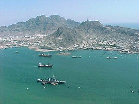 Le port d'Aden où a été attaqué l'USS Cole