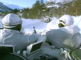 Hiver: patrouille Norvège sur blindés Scimitar en entraînement arctique