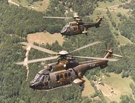 Les hélicoptères de transport Super Puma constitueront également une composante importante d'Armée suisse XXI